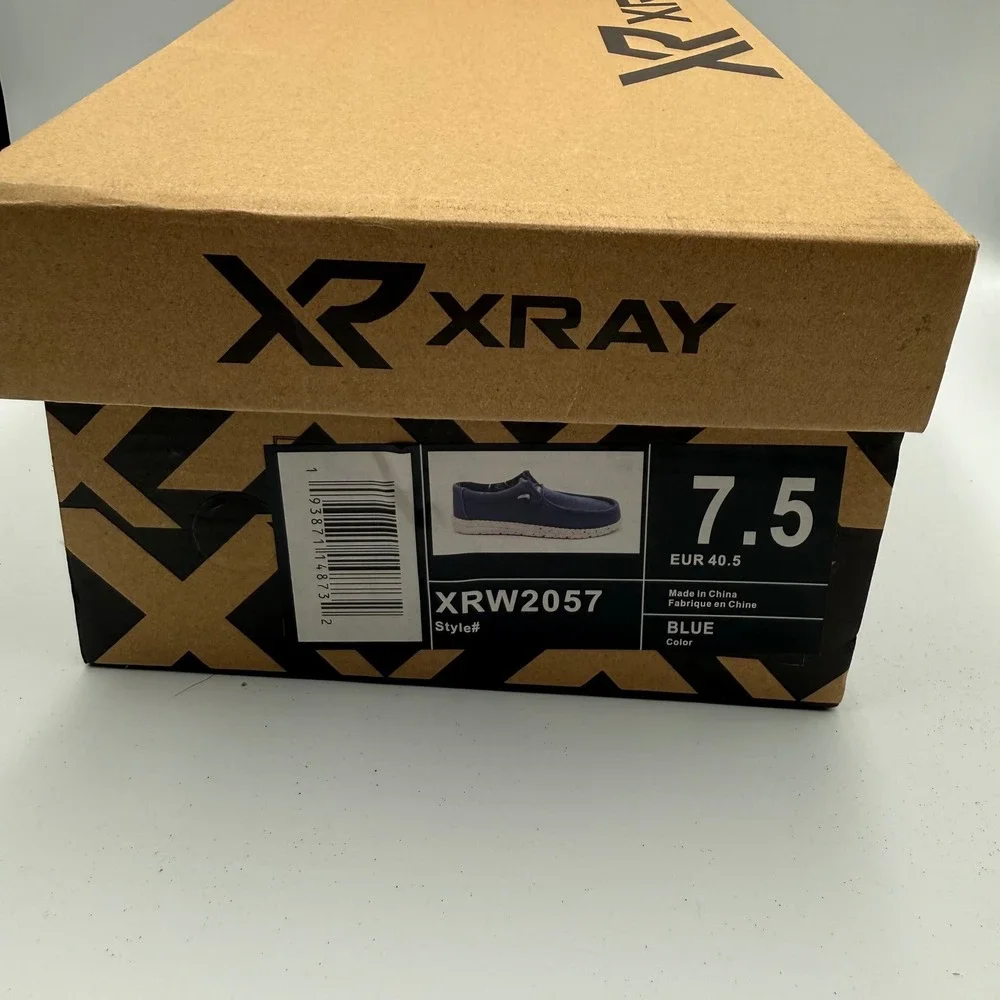 XRAY Footwear Men XRW2057 Blue Textile Loafer Slip On Bungee Size 7.5 EUR 40